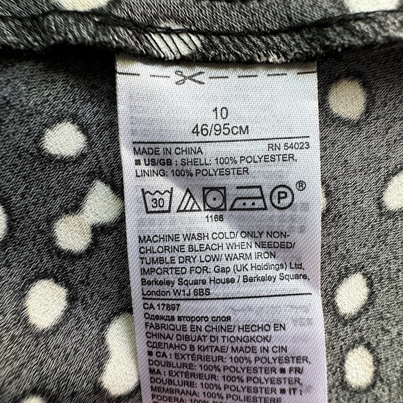 NWT | BANANA REPUBLIC POLKA DOT MINI SKIRT RUFFLE HEM BLACK & WHITE | SIZE 10 - Picture 7 of 8